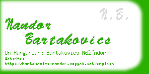 nandor bartakovics business card